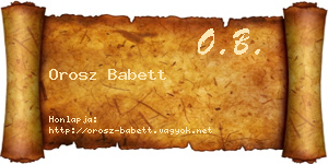 Orosz Babett névjegykártya