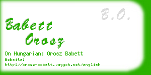 babett orosz business card